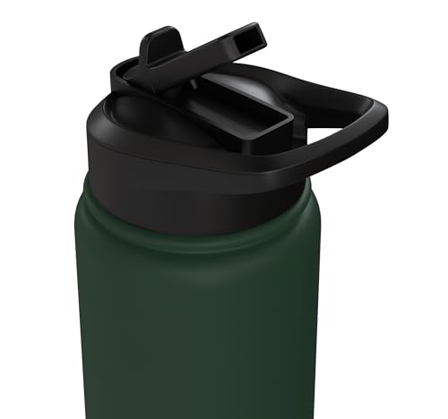 Car Dirt Track Racing Checkered Flag American Flag Racing Stainless Steel Insulated Water Bottle - color: Dark Green