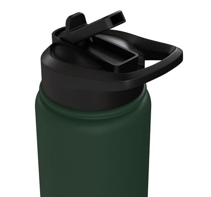 Car Dirt Track Racing Checkered Flag American Flag Racing Stainless Steel Insulated Water Bottle - color: Dark Green