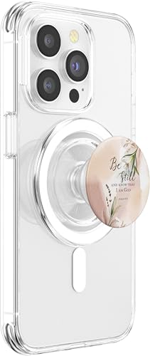 Be Still Bible Verse Christian Quote Minimalist Floral PopSockets PopGrip for MagSafe - style: Magnetic PopGrip