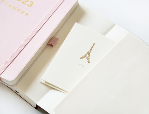 Graphique Eiffel Tower Merci Notecards – 10 Embossed Gold Foil Blank Cards with Envelopes – Boxed Set – 3.25" x 4.75" - color: Eiffel Tower
