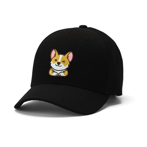 Embroidered Baseball Cap for Women Men Adjustable Baseball Hat Black Baseball Cap Trucker Hat - color: Dog