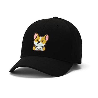 Embroidered Baseball Cap for Women Men Adjustable Baseball Hat Black Baseball Cap Trucker Hat - color: Dog