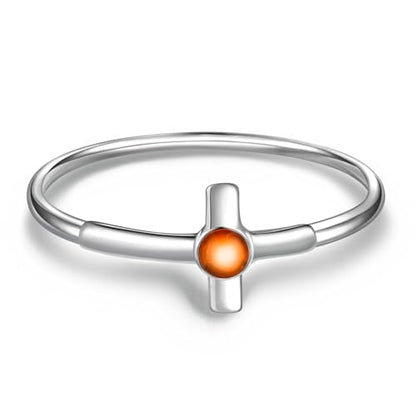 Helonley Birthstone Stack Rings for Women: 925 Sterling Silver Stacked Ring - color: Mustard Seed Ring