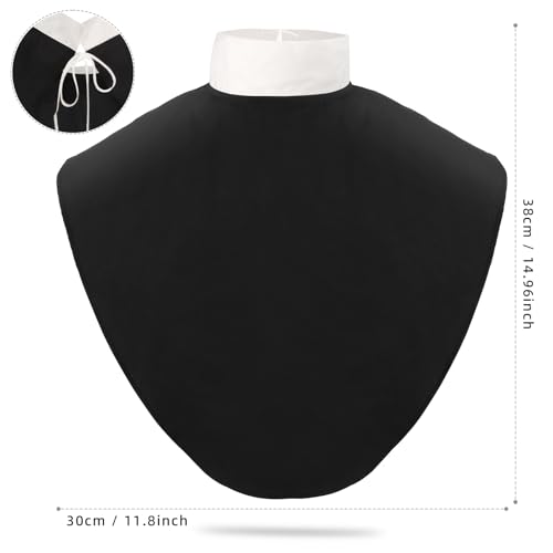 Yewong 4 Pieces Adult Father Costume Accessories Set Embroidery Clergy Stole Shirt Neck Collar Cross Pendant Necklace and Glasses for Halloween Cosplay Party