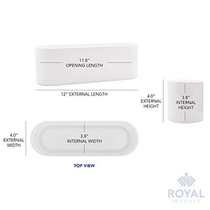Royal Imports Oval Plastic Cylinder Flower Vase Non-Breakable Acrylic 4" - color: White