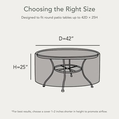 Covermates Prestige Round Dining Table Cover, 42D x 25H Clay - color: Prestige Clay Heavy Duty Fade Resistant Polyester, size: 42DIAMETER x 25H