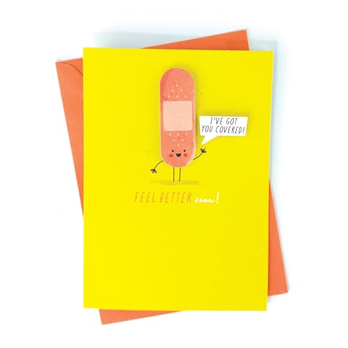 Got You Covered Handmade Card by Graphique, Feel Better Soon, Recovery, Family and Friends, 5" x 7" - color: Got You