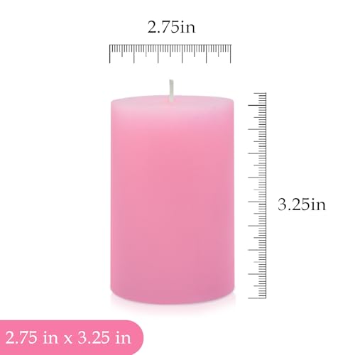 6 Pack 2.75 "x 3.25" Pink Pillar Candle for Home Restaurants Spa Church Weddings, Hand Poured Unscented Smokeless Dripless Column Candle, Emergency, Long-Lasting Candle - color: Pink
