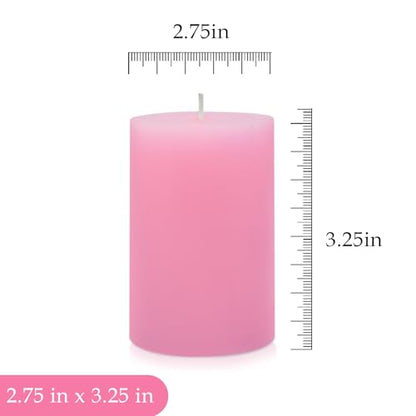 6 Pack 2.75 "x 3.25" Pink Pillar Candle for Home Restaurants Spa Church Weddings, Hand Poured Unscented Smokeless Dripless Column Candle, Emergency, Long-Lasting Candle - color: Pink