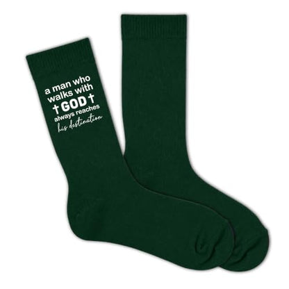 Christian Socks for Men Biblical Gifts for Dads Grandpa Husband - color: Dark Green