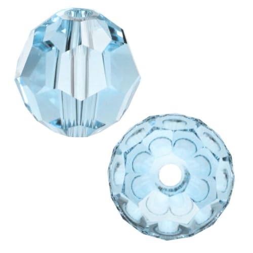 100pcs Adabele Austrian 4mm (0.16 Inch) Small Faceted Round Crystal Beads Aquamarine Blue Compatible with Swarovski Crystals Preciosa - color: Aquamarine Blue, size: 4mm Small (100pcs)