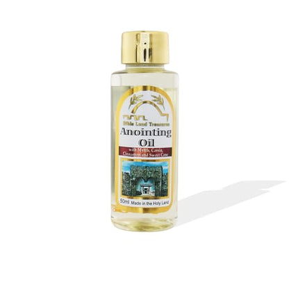 Bible Land Treasures Anointing Oil 2-Pack Bottles Set - Jeruslem of Gold -Frankincense, Myrrh & Spikenard & Temple - 50ml Each (1.69 fl oz) – Biblical Scents for Prayer & Worship from The Holy Land