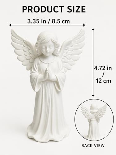Praying Angel Figurine - 4.7 Inches Sculpted Hand-Painted Figurine for Home Decor or Garden, Communion Religious Gifts for Women