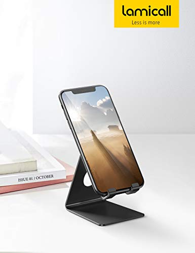 Lamicall Cell Phone Stand, Phone Dock: Cradle, Holder, Stand for Office Desk - Black - color: Black
