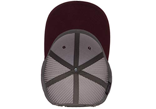 Yupoong Yp Classics Retro Trucker Cap - color: Maroon/Grey, size: One Size, style: Single