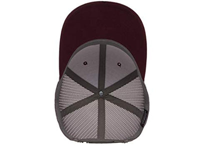 Yupoong Yp Classics Retro Trucker Cap - color: Maroon/Grey, size: One Size, style: Single