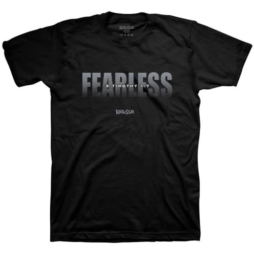 Kerusso Unisex Christian Crewneck Short Sleeve Graphic T-Shirt Cotton Fearless - size: XX-Large