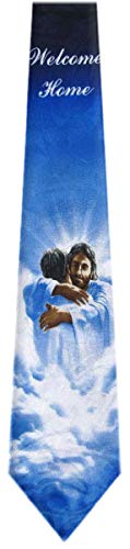 Mens Christian Themed Jesus Crosses Novelty NeckTie Ties - color: Blues