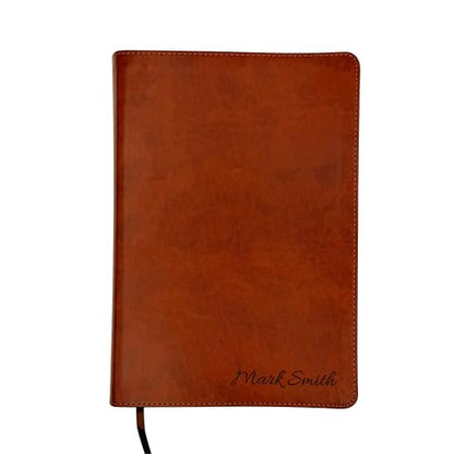 Personalized NLT Super Giant Print Bible – Brown LeatherLike | Filament Enabled | Custom Engraved Name | New Living Translation | 16-Point Super Giant Print | Red Letter | Smyth-Sewn Binding (Name Only)