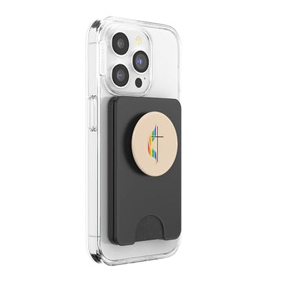 Gay Christian Cross Rainbow Methodist LGBTQ Pride Men Women PopSockets PopWallet for MagSafe - style: Magnetic PopWallet