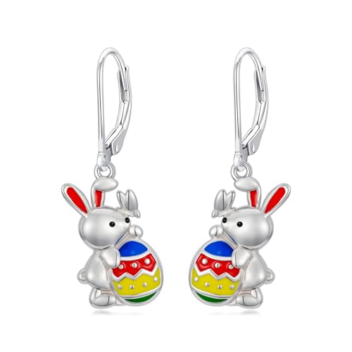 Dorunmo 925 Sterling Silver Dangle Drop Earrings for Women Holiday Earrings Hypoallergenic Halloween Christmas Jewelry Festival Gifts for Women - style: Easter-Bunny-07