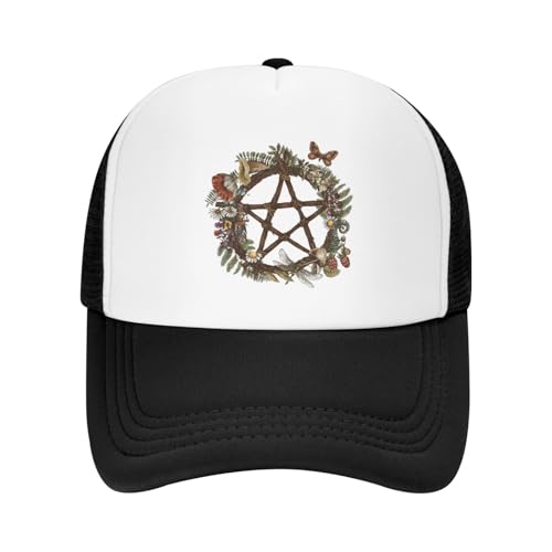 MOLAIGIN Trucker Hat, Adjustable Snapback Hat, Baseball Cap for Men Women, Breathable Mesh for Casual Wear - color: Black2
