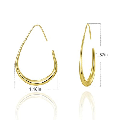 18K Gold Plated Hoop Earrings for Women, NICKEL-FREE & HYPOALLERGENIC, Timeless Jewelry Gift - color: Silver-Circular Ring
