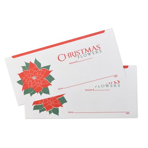 Christmas Flower Offering Envelopes for Church | Pack of 100 | Bulk Christmas Supplies (100)