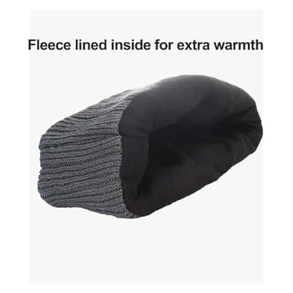 Bible Verse Beanie - John 3:16 Embroidered Christian Knit ha t- Warm Winter Faith Cap for Men & Women - color: Grey