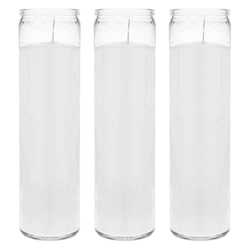 Mega Candles Unscented Devotional Vigil Prayer Wax Candle 3 Count 2" x 8" - color: White, size: 3 Pieces