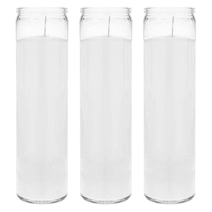 Mega Candles Unscented Devotional Vigil Prayer Wax Candle 3 Count 2" x 8" - color: White, size: 3 Pieces