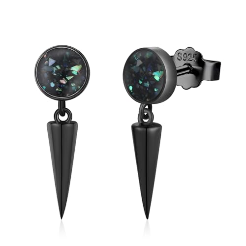 Black Dangle Drop Earrings 925 Sterling Silver Turquoise Earrings Jewelry Gifts for Women Men - style: Spike-B