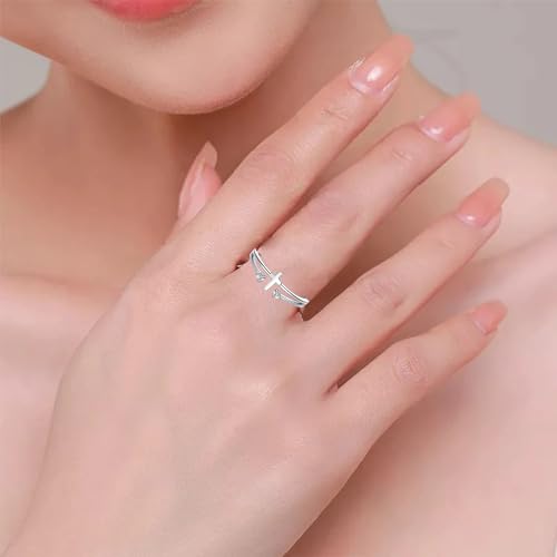 Sterling Silver Cross Ring To My Daughter Cross Rings For Women Sterling Silver Cubic Zirconia Adjustable Thumb Rings For Women Christian Pray Rings