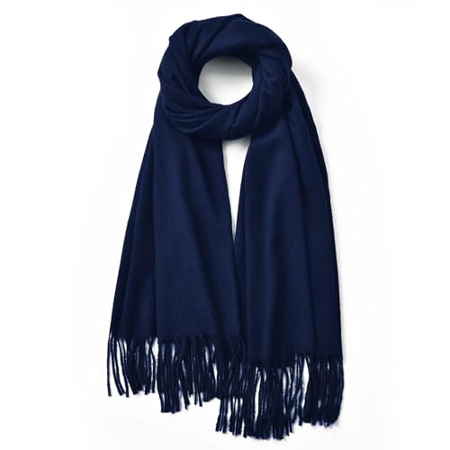 Clothirily Womens Winter Scarf, Oversized Long Blanket Plaid Shawl Wrap - color: Navy Blue