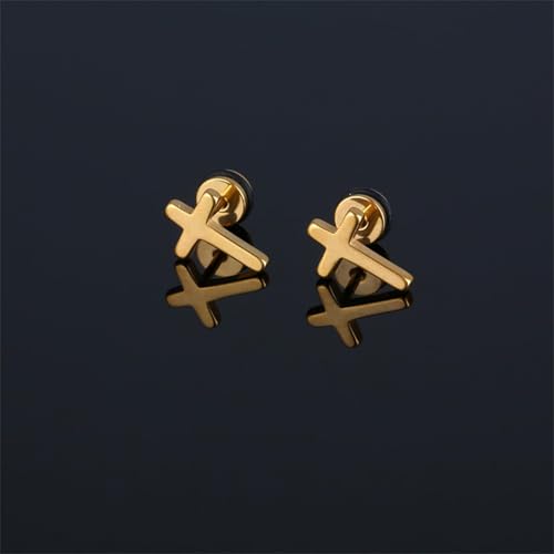 Small Gold Cross Earrings for Women Rhinestone Cross Stud Earrings Trendy Jewelry Gift - color: A: gold cross earrings