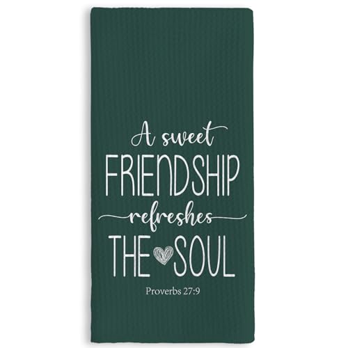 TNUW Christian Gifts Kitchen Towels 16x24In, Religious Friendship Gifts for Women, Hand Tea Towels for Kitchen Bathroom Decor (Bottle Green) - color: Bottle Green