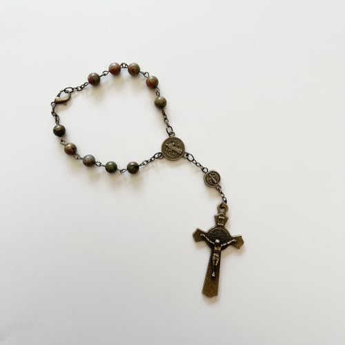 6cm Black Gallstone Rosary Catholic Rosary For Car Hanging Prayer - color: Bronze