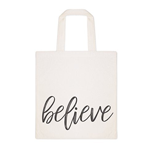 The Cotton & Canvas Co. Beach, Grocery, Farmers Market, Shopping and Travel Reusable Shoulder Tote and Handbag … - style: Believe