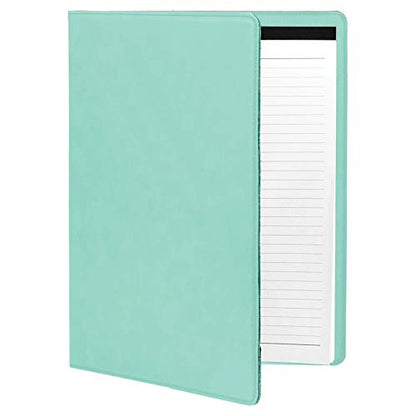 Large 9.5" X 12" Portfolio Notepad, Christian Cross, Personalized Engraving Included (Teal) - color: Teal, size: Large 9.5 X 12