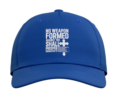 No Weapon Formed Against You Isaiah 54 17 Bible Christian Adjustable Baseball Hat - color: Royal Blue