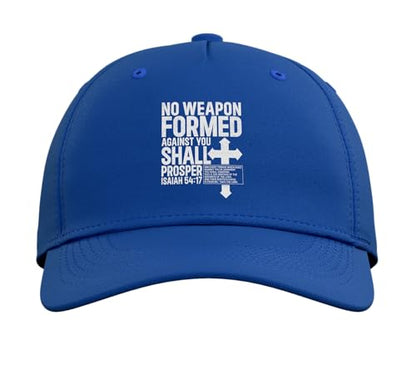 No Weapon Formed Against You Isaiah 54 17 Bible Christian Adjustable Baseball Hat - color: Royal Blue