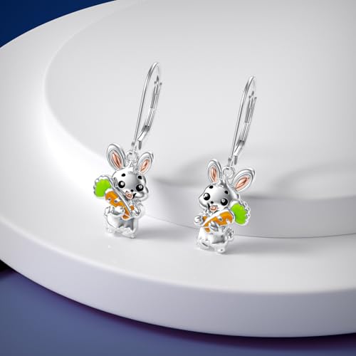 Dorunmo 925 Sterling Silver Dangle Drop Earrings for Women Holiday Earrings Hypoallergenic Halloween Christmas Jewelry Festival Gifts for Women - style: Easter-Bunny-01