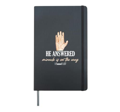 Faith Pregnancy Announcement Miracle on the Way Christian Hardcover Journal, Black