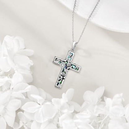 YFN Cross Necklace Sterling Silver Religious Cross Pendant Jewelry Christian Gifts for Women Men - style: F. Panda
