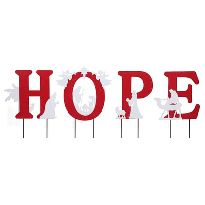 Bshine Christmas Hope Outdoor Garden Stake, 4 Pack Yard Sign Decor Stake - size: 16.8" Hope