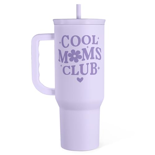 Gift for Mom - Cool Mom Club Stainless Steel Tumbler with Handle, Travel Coffee Mug for Moms - Gifts for Birthday Christmas Mothers Day, 40oz - color: Mom 7