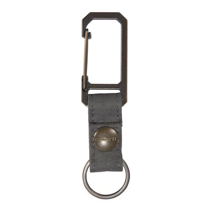 Carhartt Unisex Adult Durable Metal Key Keeper, Belt Loop Key Ring Holder with Self-Locking Metal Gate Clip for Car/Home Keys - color: Nylon Duck (Gravel)
