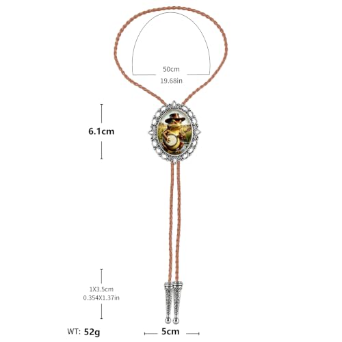 GelConnie Gothic Bolo Tie for Men Women 3D Art Western Cowboy Necktie - color: Frog Silver Bolo Tie