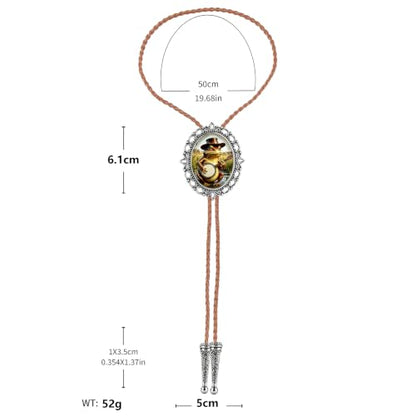 GelConnie Gothic Bolo Tie for Men Women 3D Art Western Cowboy Necktie - color: Frog Silver Bolo Tie