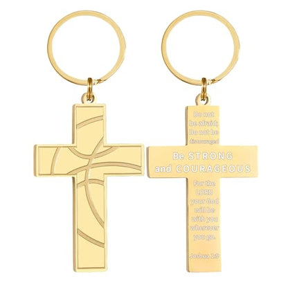 Football/Baseball/Soccer/Basketball Cross Keychain for Men Sport Gifts - color: Gold, style: Basketball-joshua 1:9
